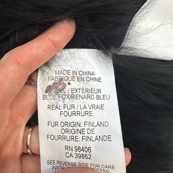 Theory Black Teddy Jacket Natural Blue Fox size M - Picture 3 of 12